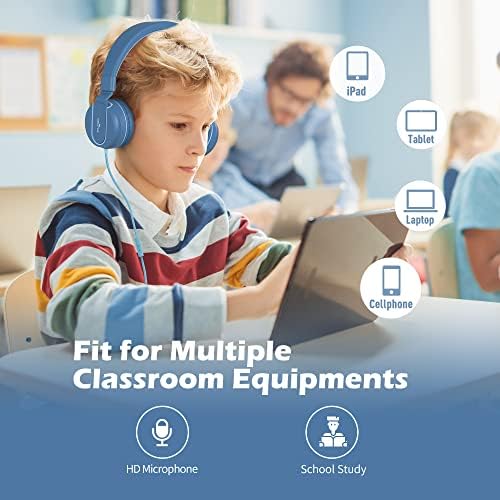 Stylish AILIHEN I35 Kids Foldable Headphones with Safe 93 d B Volume Limiting and HD Microphone – Perfectly Designed for Learning and Fun on Chromebooks, Laptops, and Tablets – Trendy Pink and Purple Color for Young Explorers and Students