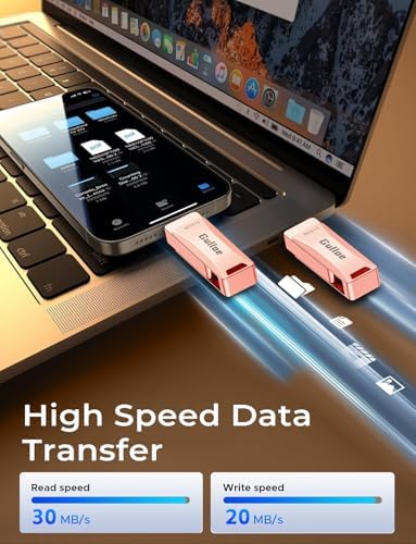 Gulloe 512 GB Flash Drive for i Phone, i Pad, Android & PC – Effortless Plug and Play USB Memory Stick with No App Needed, Sleek Metal Silver Design for Fast Photo and Video Backup, Perfect Storage Expansion Solution