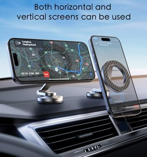 Magnetic Dashboard Phone Holder for Cars – Versatile Rotatable Mount for i Phone 15, 14, 13, 12 Pro Max Plus Mini & All Smartphones – Superior Stability for Hands-Free Navigation and Quick Access