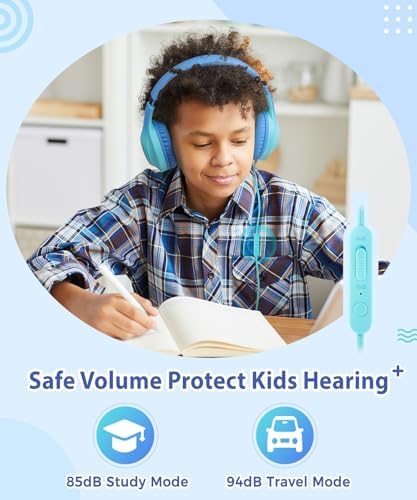 Rockpapa C24 Foldable Kids Headphones with Microphone – Lightweight Wired Audio Solution in Eye-Catching Purple & Green for School, Travel, and Play – Ideal for Young Listeners with Enhanced Compatibility and Superior Portability