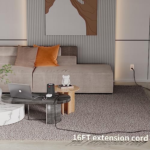 PASSUS 16 FT Long Surge Protector Power Strip with USB-C Fast Charging & Built-in Night Light – Versatile Charging Station for Home & Office with 4 USB Ports, Compact Tower Design, and Enhanced Surge Protection