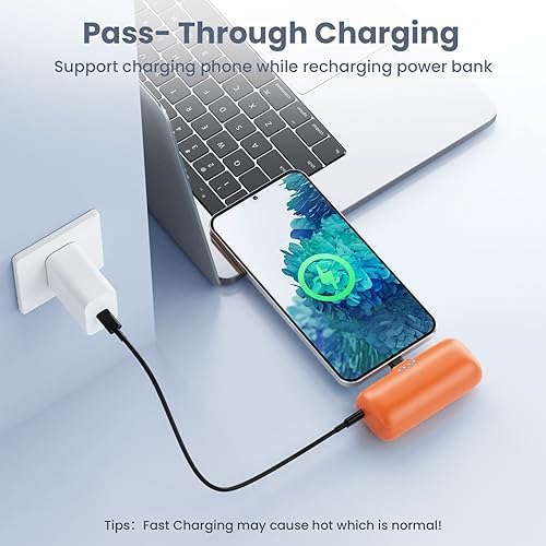 Ultra-Compact 5200 m Ah USB C Power Bank – Fast Charging Mini Portable Charger for i Phone 16/16 Plus/15/15 Plus/15 Pro Max, Galaxy S25/S24, i Pad, and Android Devices – Essential Power Solution for On-the-Go Charging