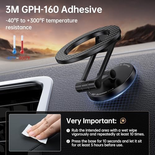 SYNCWIRE Mag Safe Car Mount – Advanced Magnetic Phone Holder for Secure Dashboard Use, 360° Flexible Rotation for i Phone 12-16 Pro Max – Optimal Safety & Enhanced Accessibility While Driving