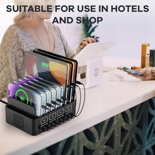 Ultimate 16-Port USB-C Fast Charging Station – RUANSZZ 150 W/35 A Multi-Device Charger for Smartphones, Tablets, and E-Readers – Efficient Power Organizer with Enhanced Compatibility and Safety Features