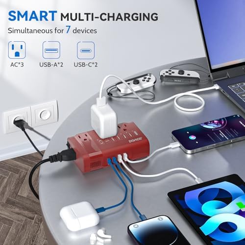 Universal DOACE 350 W Voltage Converter: Seamless 220 V to 110 V Power Transformer with Integrated Travel Plug Adapter – Optimized for Hair Tools, Laptops, and Mobile Devices with Fast Charging and Global Compatibility