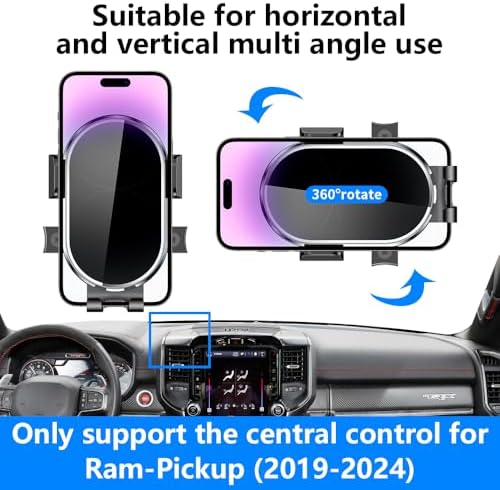 Premium Dashboard Phone Holder for 2009-2012 Ram 1500 & 2010-2012 Ram 2500/3500 – Enhanced Mobile Device Stability and Interior Style for Safe Navigation and Hands-Free Calling – Ultimate Vehicle Accessory for Modern Drivers