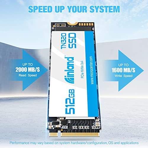 Transform Your PC Experience with the INLAND TN320 512 GB NVMe M.2 PCIe Gen3 x4 SSD – Unleash Up to 2000 MB/s Speeds, Perfect for Gaming and Content Creation, Advanced 3 D NAND Technology for Superior Durability and Enhanced Compatibility with Laptops and Desktops