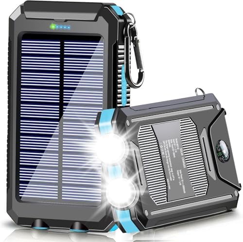 Ultimate 39800 m Ah Solar Power Bank: Fast-Charging Portable USB-C Charger with Built-in LED Flashlight & Compass – Robust Outdoor Companion for All Devices with Dual Recharge Options and Intelligent Safety Features
