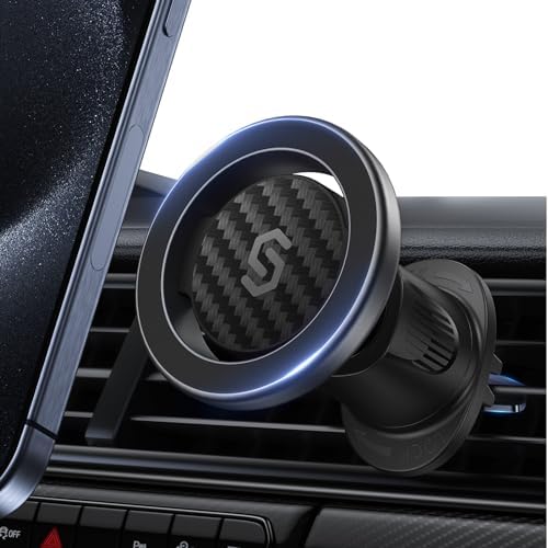 SYNCWIRE Mag Safe Air Vent Car Mount – Premium Magnetic Phone Holder for i Phone 16 Pro Max, 15, 14, 13, 12 – Hands-Free Navigation & Calls, Adjustable Viewing Angles, Secure Vent Clip Design, Sleek and Durable Accessory for Distraction-Free Driving