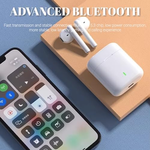 V77 Bluetooth 5.3 Noise Cancelling Earbuds – 80 Hours Standby, Touch Control Sports Headphones with Bass Stereo Sound, Ergonomic Fit & Power Display Charging Case – Ideal for Active Lifestyles and Immersive Audio Experiences