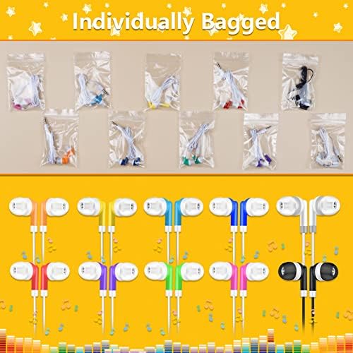 Maximize Classroom Engagement with 60-Pack Vibrant Wired Earbuds – Durable, Comfortable Earphones for Students – Ergonomic In-Ear Fit with 3.5 mm Compatibility for Laptops, Chromebooks & PCs – Tangle-Free Design for Uninterrupted Learning Sessions