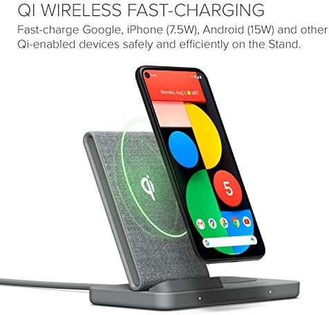 Upgrade Your Charging Game with the i Ottie i ON Wireless Duo Charger – Google-Certified Dual Power Hub Featuring 10 W Smartphone Stand & 5 W Accessory Pad for Effortless Qi Charging of Pixel Devices, Stylish Dark Grey Finish Enhances Any Space – Complete with Power Cable & Adapter for Instant Setup and Optimal Performance