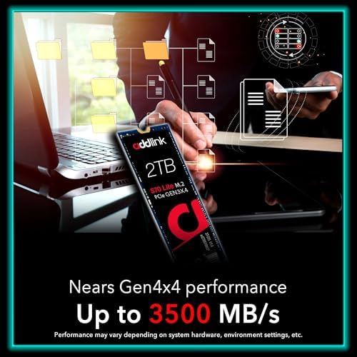Unleash Gaming Excellence with Addlink S70 Lite 1 TB SSD – Blazing 3200 MB/s Speeds, M.2 2280 PCIe 3.0 NVMe Storage for Gamers & Creators, Built-In 3 D NAND Technology for Unmatched Reliability and Performance Boost