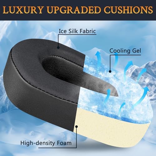 SOULWIT Cooling Gel Earpads for Logitech G733, G535, G335 – Advanced Comfort & Noise Isolation Cushions for Immersive Gaming – Durable Grey Replacement Ear Pads for Enhanced Audio Performance and Extended Playtime