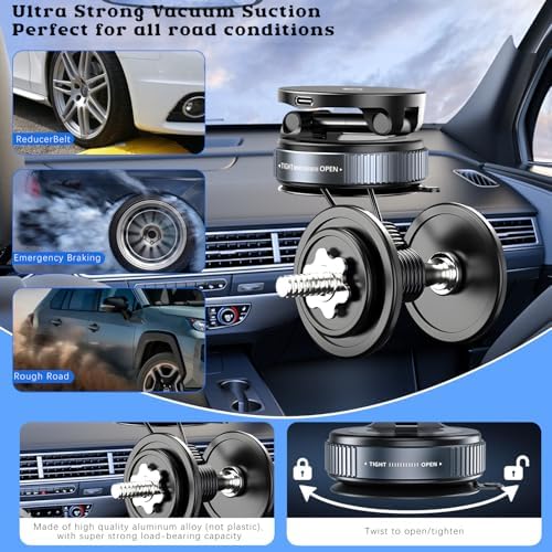 Ultimate 360° Magnetic Phone Holder: Versatile Suction Cup Car Mount for Hands-Free Convenience in Vehicles, Gyms, and Showers – Effortless Wireless Charging and Unmatched Stability for All Your Needs