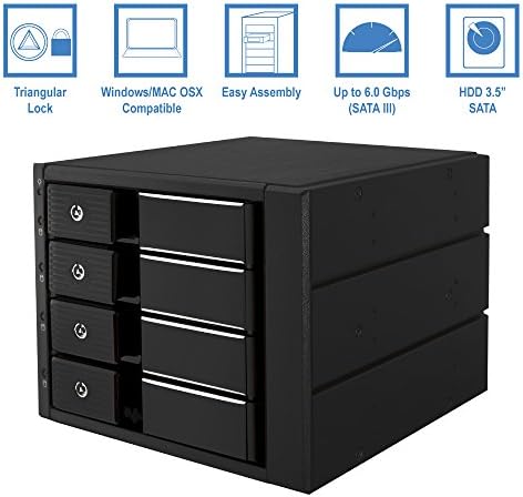 Kingwin Universal Hot Swap Mobile Rack for 2.5” & 3.5” SSD/HDD – Effortless Internal Tray-Less SATA Hard Drive Backplane Enclosure with 6 Gbps Support for SATA I/II/III & SAS I/II – Ultimate Flexibility and Enhanced Data Transfer Speed for Efficient Storage Management