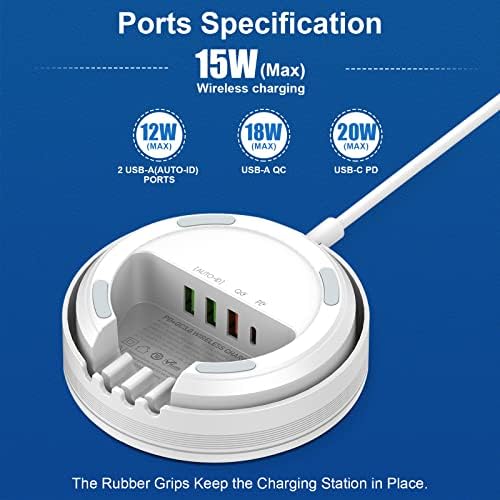 Revolutionize Your Charging Experience with AICase 5-in-1 32 W Wireless Charging Station – Fast 15 W Power for i Phone 13/12/12 Pro Max, Air Pods Pro & Samsung Phones – Includes 6.6 ft Type-C to Lightning Cable for Ultimate Convenience – Sleek Design for Seamless Integration and Enhanced Compatibility