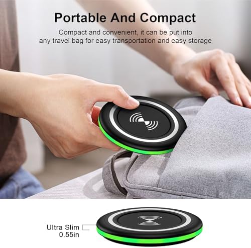 15 W Fast Wireless Charger Pad for Samsung Galaxy Z Fold 7, Flip 7, S25 Ultra, S25 Plus & More – Premium Android Charging Station with QC 3.0 Adapter for i Phone 16, 15 Pro Max & Other Devices – Ultra-Slim, Case-Friendly Design for Efficient Power Delivery – Inductive Charging for Protective Cases Up to 6 mm – Turbo Charge Your Moto G Power 2025 & Google Pixel 9 Series – Portable USB-C Cable Included for Enhanced Compatibility – Experience Speed & Convenience with This Essential Wireless Charging Solution – Perfect for On-the-Go Charging & Seamless Device Integration – Elevate Your Charging Experience with Our Advanced Technology – Ideal for Both Android and i Phone Users – Get Ready to Charge Faster and Smarter!