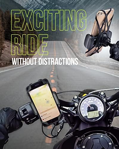Ultimate Metal Smartphone Bike & Motorcycle Holder – Unbreakable Handlebar Mount for i Phone 16 Pro Max & Galaxy S25 – Secure, Durable, and Versatile Cell Phone Cradle for Safe Navigation on Bikes, Scooters, and Motorcycles – 360-Degree Rotation for Optimal Viewing – Enhanced Grip Technology for Ultimate Stability and Safety