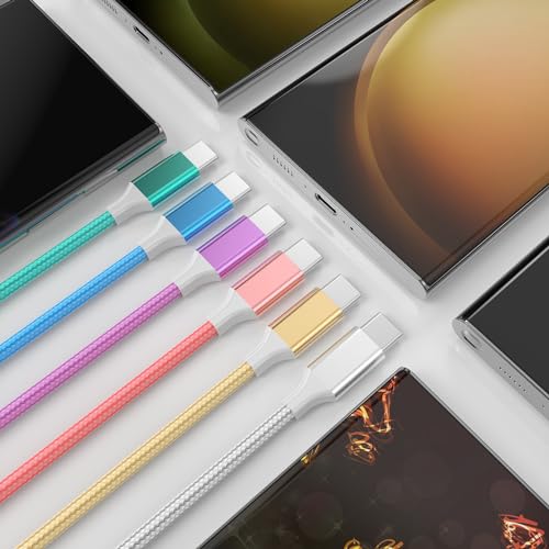 High-Performance 6-Pack USB to USB-C Fast Charging Cables – Versatile Nylon Braided Design with Length Options for Home & Travel – Compatible with i Phone 16/15, Samsung Galaxy, Google Pixel & More – Tangle-Free, Durable, and Efficient Data Transfer Solution