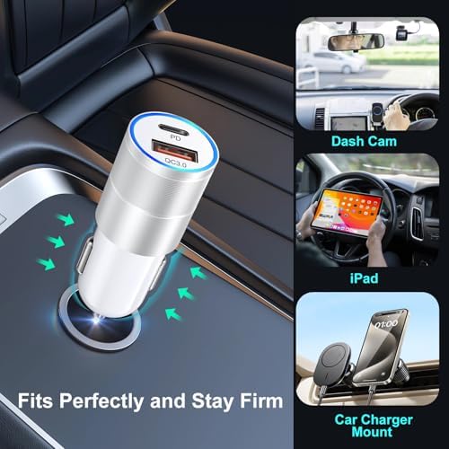 Power Up Anywhere: Bangfun 40 W Dual Port USB C Car Charger – 5 Pack – PD 3.0 Rapid Charging Adapter for i Phone 15/14/13/12 Pro Max & Samsung S24/S23 – Compact Cigarette Lighter Charger for On-the-Go Convenience – Enhanced Dual Device Compatibility and Safety Features