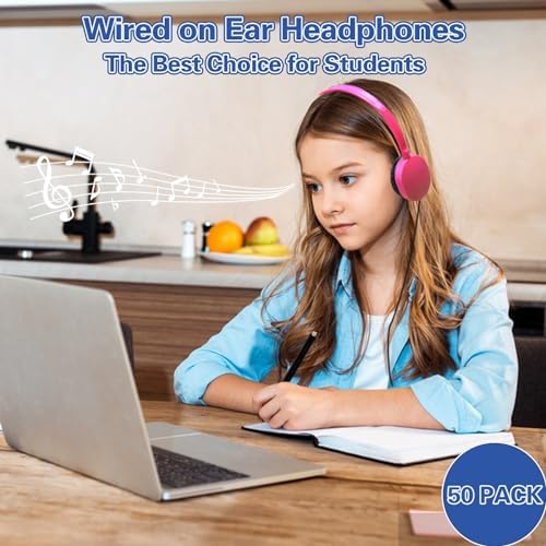 Colorful Classroom Headphones for Kids | Durable 6-Pack Wired Earbuds with Adjustable Fit | Engaging Audio Experience for Enhanced Focus | Compatible with Computers & Chromebooks | Perfect for Group Learning Activities and Young Learners