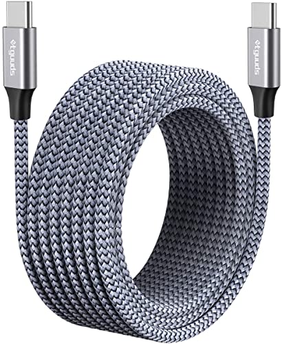 Ultra-Durable 16 ft USB C to USB C Cable – High-Speed PD Charging Cord with Braided Design, Ideal for Samsung Galaxy S21, Pixel, i Pad Pro 2020 & More – Unmatched Length for Ultimate Convenience and Performance