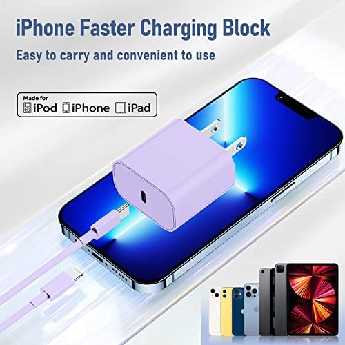 Ultra-Fast Charging Kit for i Phone 14/13/12 – 20 W USB-C Power Block & Dual 6 FT Lightning Cables in Vibrant Green – Superior Compatibility for Pro/Plus Models – Recharge Up to 50% in Just 30 Minutes – Stylish, Durable Design for Daily Use – Maximum Efficiency Meets Trendy Aesthetics