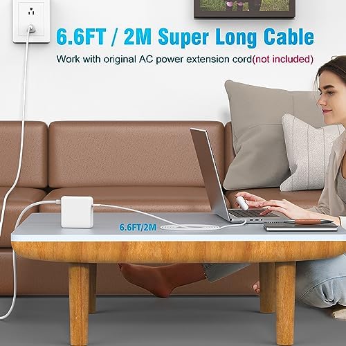 Ultra-Fast 96 W USB-C Charger for Mac Book Pro & Air – 6.6 ft Braided Cable – Optimal Charging Efficiency, Battery Health Optimization & Advanced Safety Features for Professionals on the Move – Compatible with M1, M2, M3, M4 Series