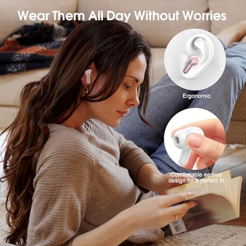 Elevate Your Audio Experience with Bluetooth 5.3 Wireless Earbuds – Hi-Fi Stereo Sound, 40-Hour Battery Life & Advanced Noise Cancelling for Ultimate Focus – IP7 Waterproof Design Perfect for Sports and Everyday Use – Seamless Compatibility with i OS & Android Devices