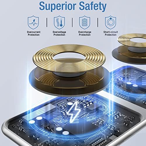Dual Wireless Charging Pad – 15 W Fast Charge for i Phone & Samsung Devices, Air Pods, and Apple Watch – Sleek Qi-Enabled 2 in 1 Charger with QC 3.0 Adapter for High-Speed Power Delivery and Device Safety – Perfect for Home and Office Use