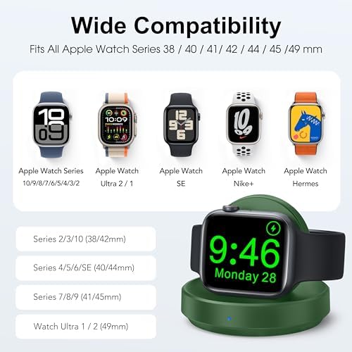 Sleek Sky Blue Portable Magnetic Charging Dock for Apple Watch – Fast Wireless Charger with Nightstand Mode, Compatible with Series 10, 9, 8, 7, SE, 6, 5, 4, 3, 2, Ultra 2 – Travel-Friendly Design with Premium Charging Cable for Effortless Power and Style