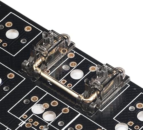 Ultimate Gold Plated PCB Stabilizers for Mechanical Keyboards – Translucent Smokey Design with Noise Reduction Films, Perfect Fit for 2 u, 6.25 u, and 7 u Spacebars – Elevate Your Typing Experience and Enhance Durability