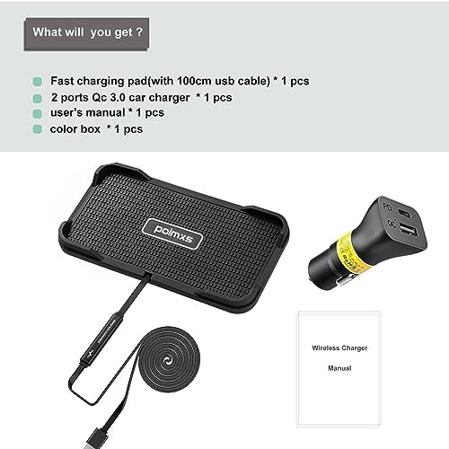Polmxs 15 W Fast Wireless Car Charger Pad – Ultimate Compatibility for i Phone & Galaxy Devices, Sleek Non-Slip Design for Effortless Charging on the Go, Durable Cordless Charging Mat for Modern Lifestyles, Smart Temperature Control for Safe Power-Ups, Perfect for Clutter-Free Driving