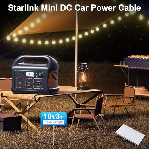 Starlink Mini Cable 10 FT – Versatile 3-in-1 Car Charger with Cigarette Lighter Adapter and Dual USB Ports for Rapid Charging – 12 V-48 V Compatibility, Digital Voltage Display for Enhanced Vehicle Performance and Device Connectivity