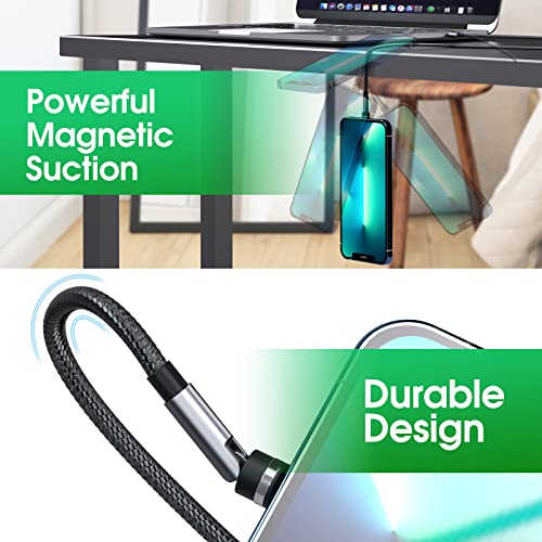 ANMONE 540° Rotatable USB Magnetic Charging Cable Trio – Fast Charging & Data Transfer Cords in 1 m, 2 m, 3 m Lengths for Ultimate Device Compatibility and Convenience – Effortless One-Handed Connection with Premium Durability