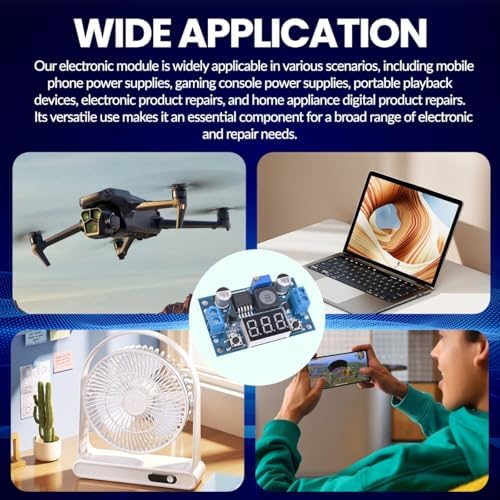 Versatile LM2596 Adjustable Buck Converter Module with Integrated LED Voltmeter – High-Efficiency DC-DC Power Supply for Precise Voltage Regulation from 4 V to 40 V, Outputs from 1.25 V to 37 V – Bulk Set of 6 for Enhanced Project Flexibility and Convenience