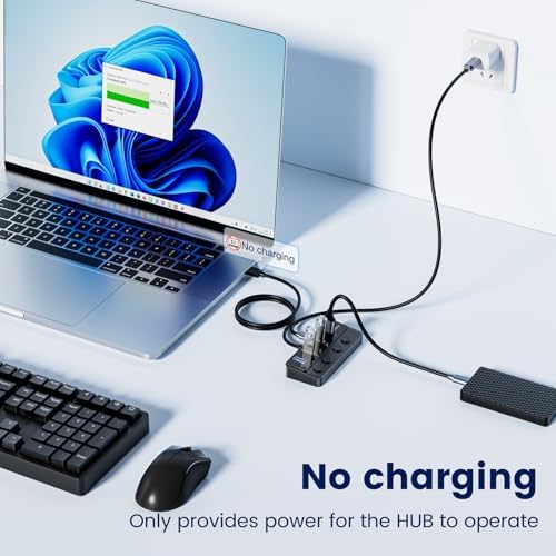 Revolutionize Your Connectivity with the Qeefun 4-Port USB 3.0 Hub – High-Speed 5 Gbps Data Transfer, Individual LED Power Switches, and 2 ft Extension Cable for Ultimate Flexibility – Perfect USB Splitter for Laptops, PCs, i Macs, and More! Enhance Your Workspace Efficiency and Control Multiple Devices Effortlessly!