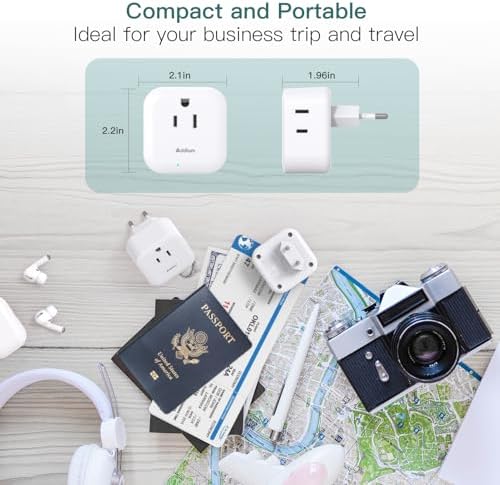 Essential Dual Pack Type D Travel Adapter: Ultimate US to India Plug Converter with 3 AC Outlets & 2 High-Speed USB-C Charging Ports for Effortless Device Connectivity in India, Bangladesh, Maldives, Pakistan, Nepal, and Sudan – Your Go-To Travel Companion for Reliable Power Solutions
