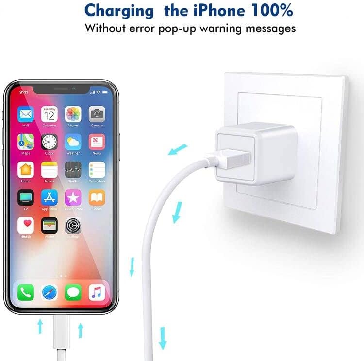 Apple MFi Certified 10 ft Lightning Charger Cable – Dual Pack Fast Charging Cords with USB Wall Adapters for i Phone 14/13/12/11 Pro Max/SE/i Pad – Ultimate Convenience & Speed for All Lightning Devices
