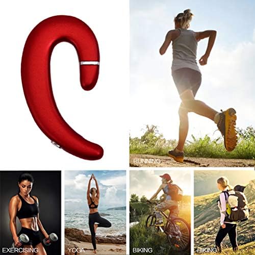 Revolutionary Ear Hook Bluetooth Wireless Headphones – Comfort-Focused Noise Cancelling Earphones with Microphone for Android & i Phone Compatibility (Red) – Effortless Connectivity, Ultimate Sound Quality, and Ergonomic Design for All-Day Wear