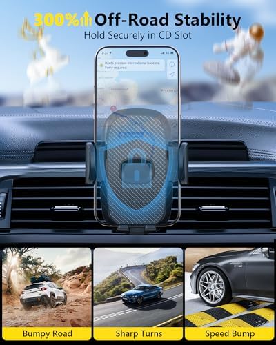 Elevate Your Drive with the NTMY CD Slot Phone Mount – One-Hand Operation, Universal Compatibility for i Phone & Android, Hands-Free Access for Navigation & Calls, Durable Design with 360-Degree Rotation, Perfect Car Accessory for Safer Driving Experience