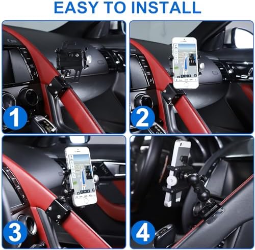 Daeiclru Jaguar F-Type Central Console Phone Mount (2013-2024) – Ultimate Hands-Free Cell Phone Holder for Enhanced Safety, Effortless Installation, and Adjustable Viewing Angles – Durable Automotive Accessory for Effortless Integration and Daily Use