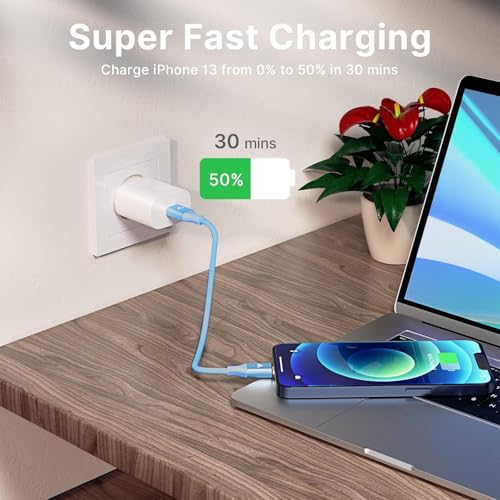 6 FT USB C to Lightning Charging Cable 2 Pack – MFi Certified Braided Fast Charger for i Phone 14/13/12 Series and i Pad – Durable, High-Speed Data Transfer and Enhanced Compatibility for All Apple Devices
