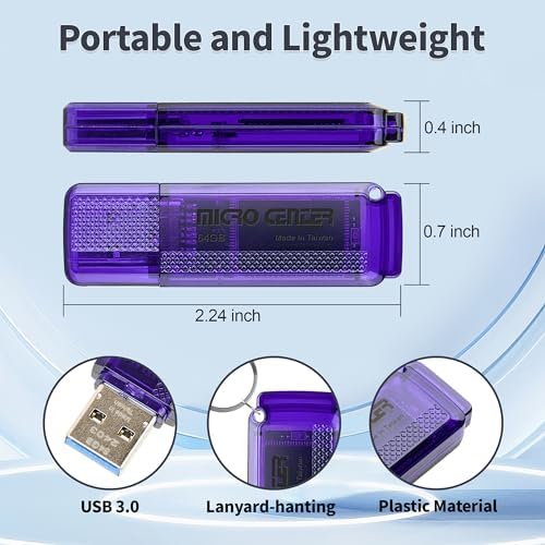 Ultra-Fast 64 GB USB 3.0 Flash Drive 5-Pack – Compact Memory Sticks for Effortless Data Storage and Transfer – Perfect for Home, Office, and On-the-Go Use – Compatible with All Devices