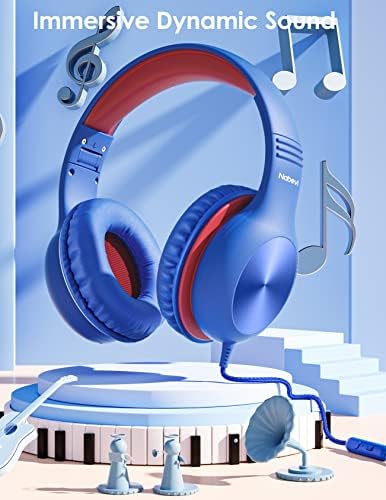 Premium Kids Over-Ear Headphones with Built-In Microphone – Safe Volume Control, Lightweight Dark Green Design for Online Learning & Travel, HD Sound Quality, Collaborative Audio Sharing Feature for Enhanced Learning Experiences