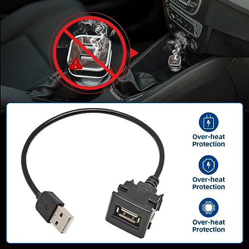 Upgrade Your Toyota Experience with the Anina USB Port Car Charger – Male to Female Panel Flush Mount Adapter for Tundra, RAV4, Camry, Corolla & More – Fast Charging Convenience with 2522 mm Extension Cable for Effortless Installation
