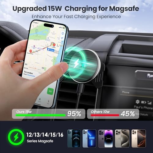 Kaishengyuan Magnetic Vent Phone Mount Compatible with 2015-2020 Ford F-150, 2017-2021 Super Duty & 2018-2021 Expedition, Car Full Metal Phone Holder Cradles Bracket Stand for All Smartphone – Enhanced Compatibility and Speed