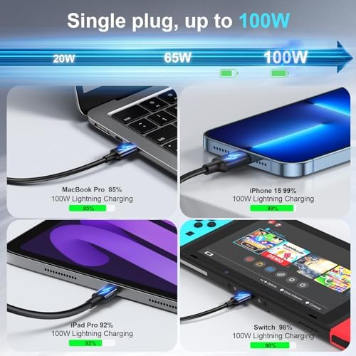 High-Powered 440 W Ga N 8-Port USB-C Charging Hub – Dual PD & PPS Fast Charger for Mac Book Pro/Air, i Phone 16/15/14/13/Pro Max – Compact, Durable Solution for Home, Office & Travel Efficiency