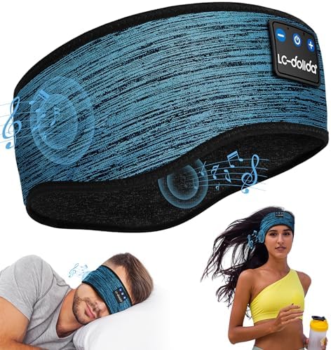 Revolutionary Wireless Sleep Headband with HD Sound: Ultimate Comfort Bluetooth Earphones for Relaxation, Fitness, and Travel – Sweat-Resistant Eye Mask for Active Lifestyles and All-Night Use
